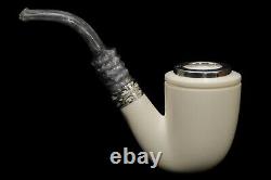 TEKIN Large Smooth Bent Pipe BLOCK MEERSCHAUM-NEW-HAND CARVED W Case#1414