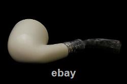 TEKIN Large Smooth Bent Pipe BLOCK MEERSCHAUM-NEW-HAND CARVED W Case#1414