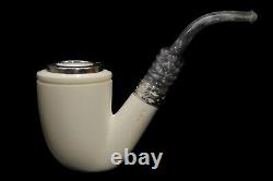 TEKIN Large Smooth Bent Pipe BLOCK MEERSCHAUM-NEW-HAND CARVED W Case#1414