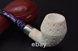 TEKIN Lattice Design Rhodesian Pipe New Block Meerschaum Handmade W Case#898