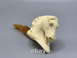 TEKIN Mustang Horse Figure Pipe BLOCK MEERSCHAUM-NEW-HAND CARVED W Case#1597
