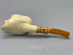 TEKIN Mustang Horse Figure Pipe BLOCK MEERSCHAUM-NEW-HAND CARVED W Case#1597