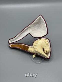 TEKIN Mustang Horse Figure Pipe BLOCK MEERSCHAUM-NEW-HAND CARVED W Case#1597