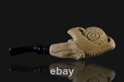 TEKIN Ornate Large Claw Pipe BLOCK MEERSCHAUM-NEW-HAND CARVED W Case#1094