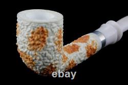 TEKIN Rusticated Bent Pipe BLOCK MEERSCHAUM-NEW-HAND CARVED W Case#182
