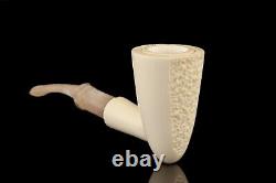 TEKIN Rusticated Cone Shape Pipe BLOCK MEERSCHAUM-NEW-HAND CARVED W Case#613