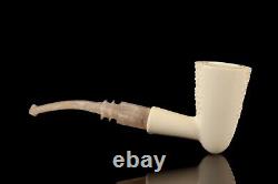 TEKIN Rusticated Cone Shape Pipe BLOCK MEERSCHAUM-NEW-HAND CARVED W Case#613