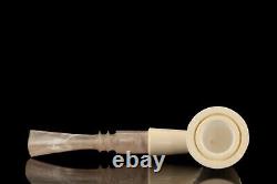 TEKIN Rusticated Cone Shape Pipe BLOCK MEERSCHAUM-NEW-HAND CARVED W Case#613