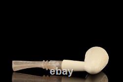 TEKIN Rusticated Cone Shape Pipe BLOCK MEERSCHAUM-NEW-HAND CARVED W Case#613