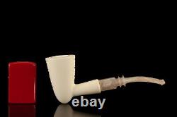 TEKIN Rusticated Cone Shape Pipe BLOCK MEERSCHAUM-NEW-HAND CARVED W Case#613