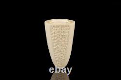 TEKIN Rusticated Cone Shape Pipe BLOCK MEERSCHAUM-NEW-HAND CARVED W Case#613