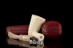 TEKIN Rusticated Cone Shape Pipe BLOCK MEERSCHAUM-NEW-HAND CARVED W Case#613