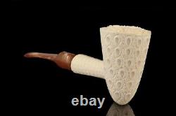 TEKIN Rusticated Cone Shape Pipe BLOCK MEERSCHAUM-NEW-HAND CARVED W Case#666