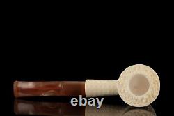 TEKIN Rusticated Cone Shape Pipe BLOCK MEERSCHAUM-NEW-HAND CARVED W Case#666