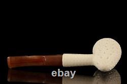 TEKIN Rusticated Cone Shape Pipe BLOCK MEERSCHAUM-NEW-HAND CARVED W Case#666