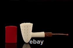 TEKIN Rusticated Cone Shape Pipe BLOCK MEERSCHAUM-NEW-HAND CARVED W Case#666