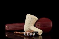 TEKIN Rusticated Cone Shape Pipe BLOCK MEERSCHAUM-NEW-HAND CARVED W Case#666