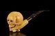 Tekin Skull W Bones Pipe Block Meerschaum-new-hand Carved W Case#98