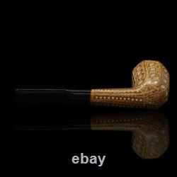 Tall Precolored Dublin Panel Pipe BLOCK MEERSCHAUM-NEW-HAND CARVED W Case#183