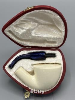 Tekin Fat Smooth Dublin Pipe New block Meerschaum Handmade Army Pocket Case#1057