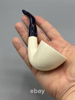 Tekin Fat Smooth Dublin Pipe New block Meerschaum Handmade Army Pocket Case#1057