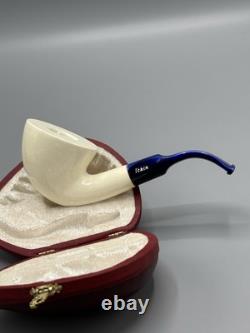 Tekin Fat Smooth Dublin Pipe New block Meerschaum Handmade Army Pocket Case#1057