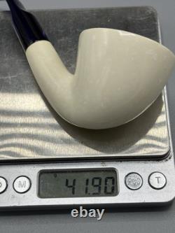 Tekin Fat Smooth Dublin Pipe New block Meerschaum Handmade Army Pocket Case#1057