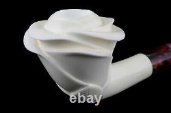 Tekin Rose Figure Smoking Pipe, block Meerschaum New Handmade W Case#633