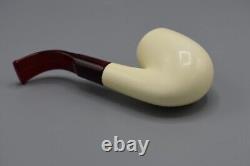 Tekin Smooth Bent Nose Warmer Pipe new-block Meerschaum Handmade W Case#1820