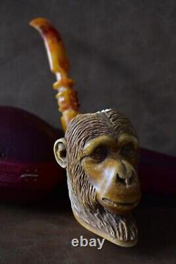 The King Kong, Gorilla PIPE Block Meerschaum-NEW Handmade Fitted CASE#1706