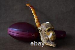 The King Kong, Gorilla PIPE Block Meerschaum-NEW Handmade Fitted CASE#1706