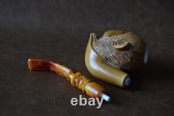 The King Kong, Gorilla PIPE Block Meerschaum-NEW Handmade Fitted CASE#1706