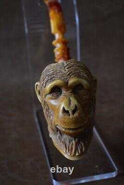 The King Kong, Gorilla PIPE Block Meerschaum-NEW Handmade Fitted CASE#1706