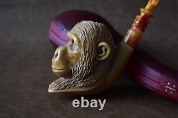 The King Kong, Gorilla PIPE Block Meerschaum-NEW Handmade Fitted CASE#1706