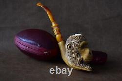 The King Kong, Gorilla PIPE Block Meerschaum-NEW Handmade Fitted CASE#1706