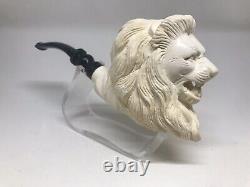 The Lion Turkish Block Meerschaum Pipe By Turmeermar