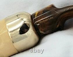 Thompson Gt. Britain Carved Block Meerschaum 1/4 Bent Style Estate Pipe As Is