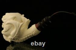 Tiger in Claw Block Meerschaum Pipe Carved by E. CEVHER in custom case 10726