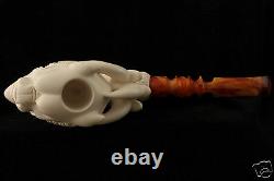 Tiger in an Eagle Claw Hand Carved Genuine Block Meerschaum Pipe in a CASE 5006