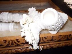 Top Shelf ELK BLOCK MEERSCHAUM PIPE In a Laser Engraved Wooden Case