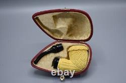 Topkapi Calabash Pipe BLOCK MEERSCHAUM-NEW Handmade Reverse Calabash W Case#1355