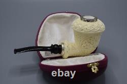 Topkapi Calabash Pipe BLOCK MEERSCHAUM-NEW Handmade Reverse Calabash W Case#1490