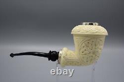 Topkapi Calabash Pipe BLOCK MEERSCHAUM-NEW Handmade Reverse Calabash W Case#1490