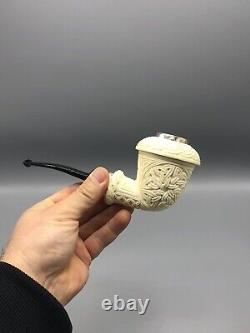 Topkapi Calabash Pipe BLOCK MEERSCHAUM-NEW Handmade Reverse Calabash W Case#1490