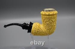 Topkapi Calabash Pipe BLOCK MEERSCHAUM-NEW Handmade Reverse Calabash W Case#505