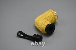 Topkapi Calabash Pipe BLOCK MEERSCHAUM-NEW Handmade Reverse Calabash W Case#505