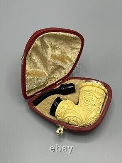 Topkapi Calabash Pipe BLOCK MEERSCHAUM-NEW Handmade Reverse Calabash W Case#505