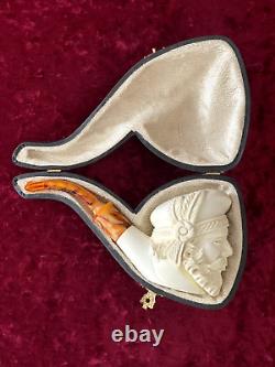 Turkish Block Cavalary Meerschaum Pipe Hand Carved Same DayDispatch