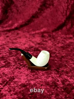 Turkish Block Classic Patterned Meerschaum Pipe Hand Carved UK Same Day Dispatch