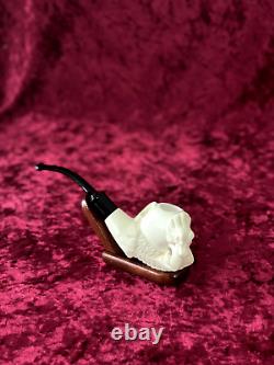 Turkish Block Dragon Meerschaum Pipe Hand Carved Same Day Dispatch